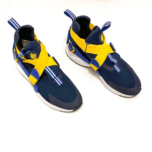 Nike Navy and Yellow Crisscross Huarache Sneakers